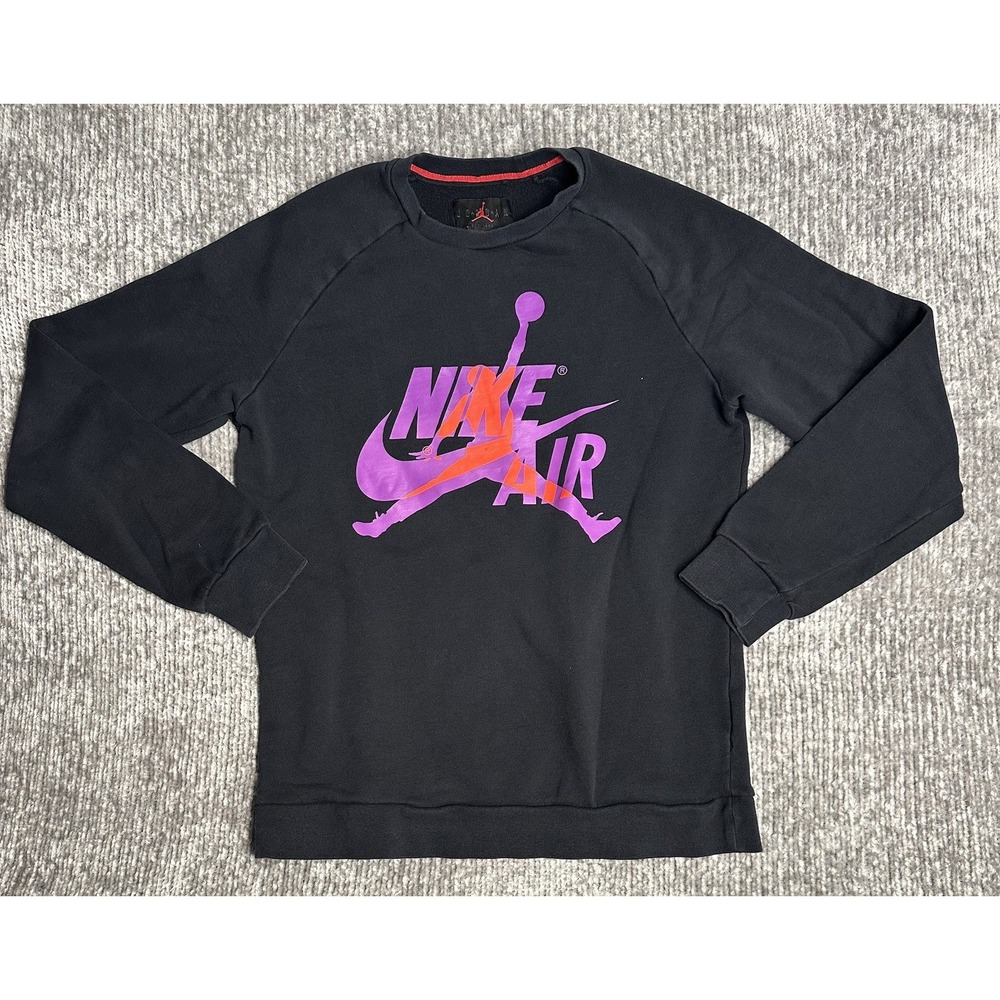 Mens Air Jordan Jumpman Classics Crewneck Black Purple Medium [BV6006-011]